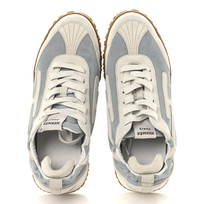 Hermes Suede Goatskin Jet Sneakers 37 Gris Nuage White 2 of 9