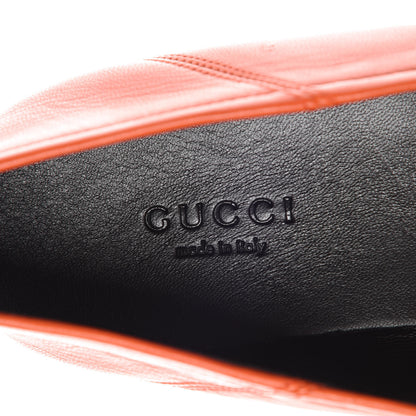 Gucci Lambskin Womens Brixton Horsebit Loafers 39.5 Deep Orange 6 of 8