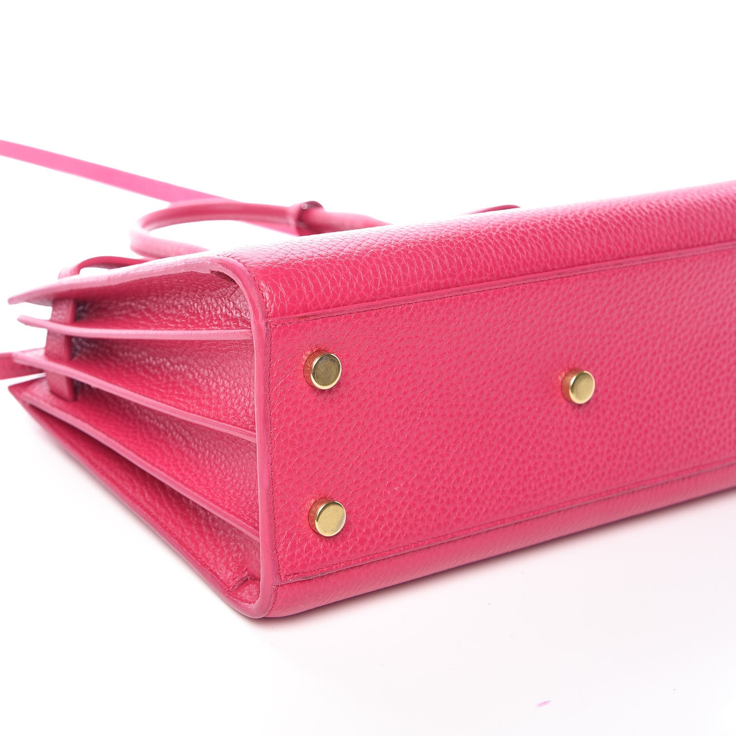 Saint Laurent Grained Calfskin Baby Sac De Jour Lipstick Fuchsia 7 of 10