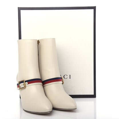 Gucci Nappa Sylvie Ankle Boots 38 Mystic White 11 of 11