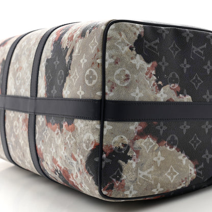 Louis Vuitton Monogram Bleach Keepall Bandouliere 50 Ink Blue 8 of 9