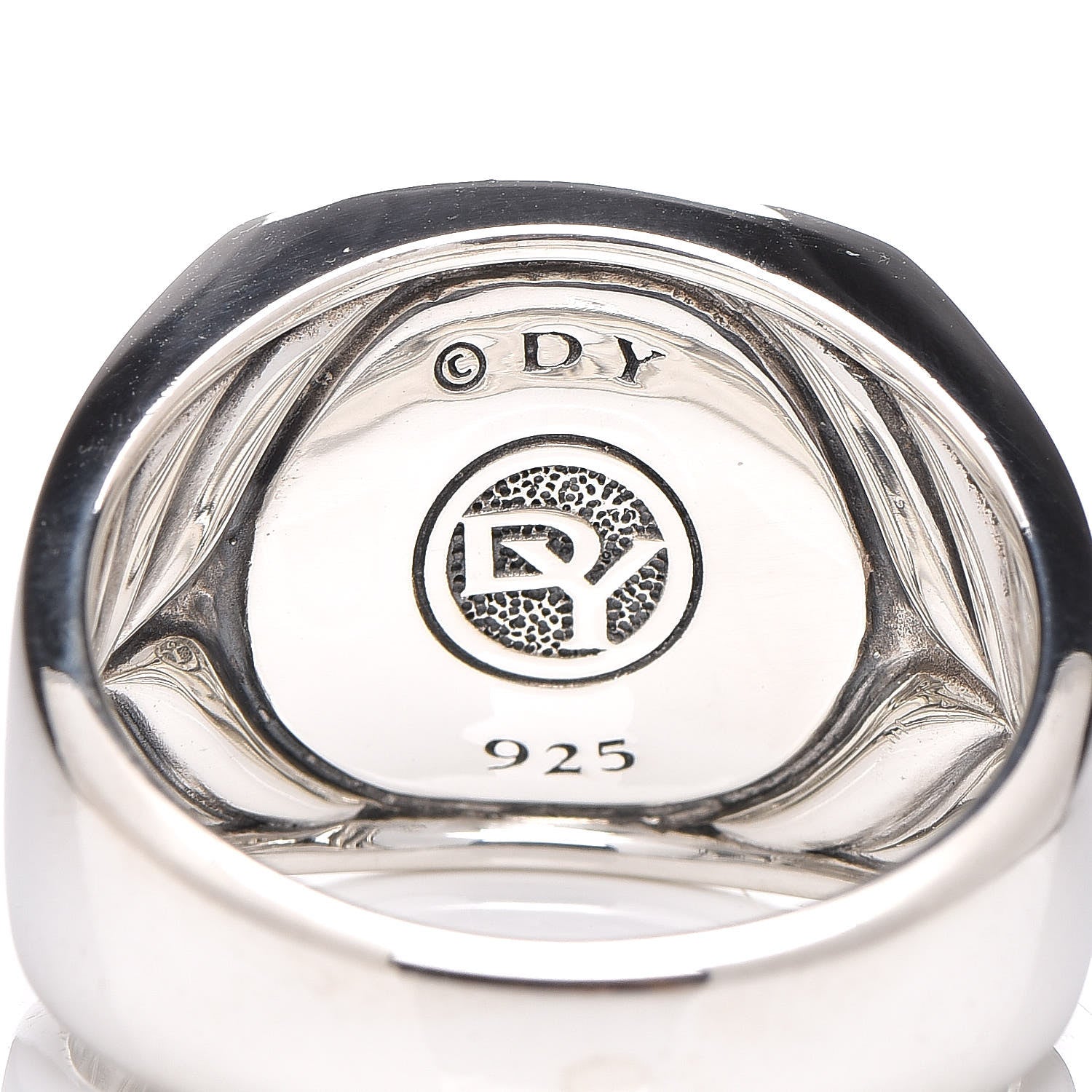 David Yurman Sterling Silver Black Diamond Signet Ring 69 12.5 5 of 5