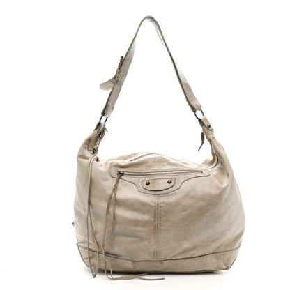 Balenciaga Agneau Classic Silver Hardware Courier XL Hobo Argent 1 of 13