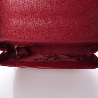Chanel Caviar Large Carry Around Flap Bag Red 5 of 8