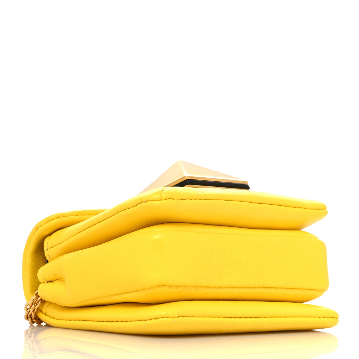 Valentino Garavani Nappa Micro One Stud Chain Bag Bright Lemon 4 of 10