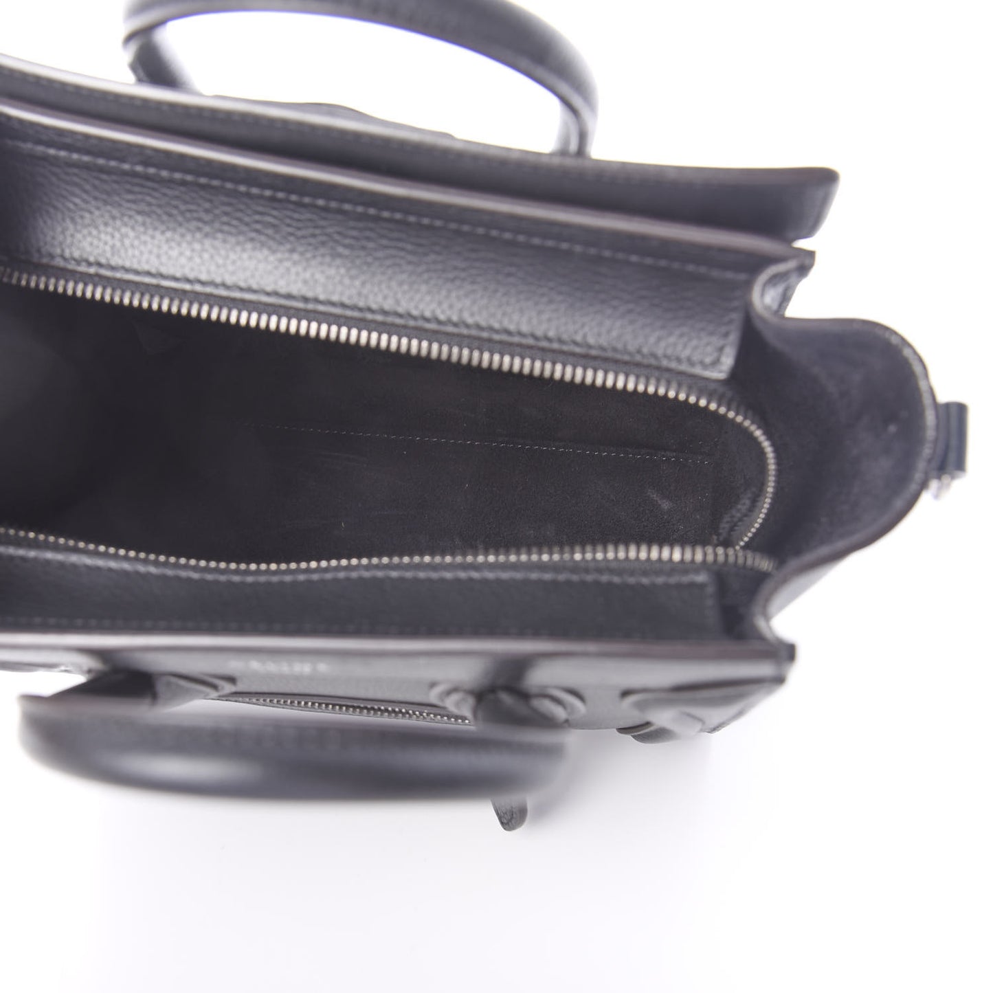 Drummed Calfskin Nano Luggage Black