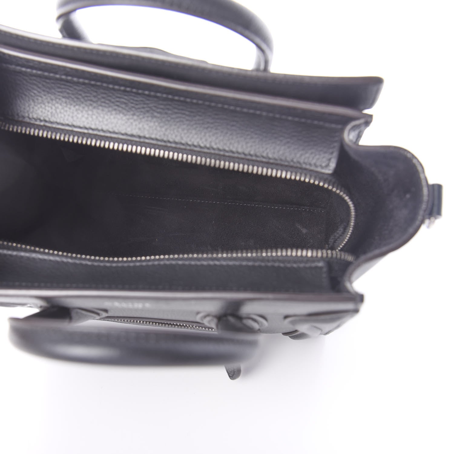Celine Drummed Calfskin Nano Luggage Black 6 of 10