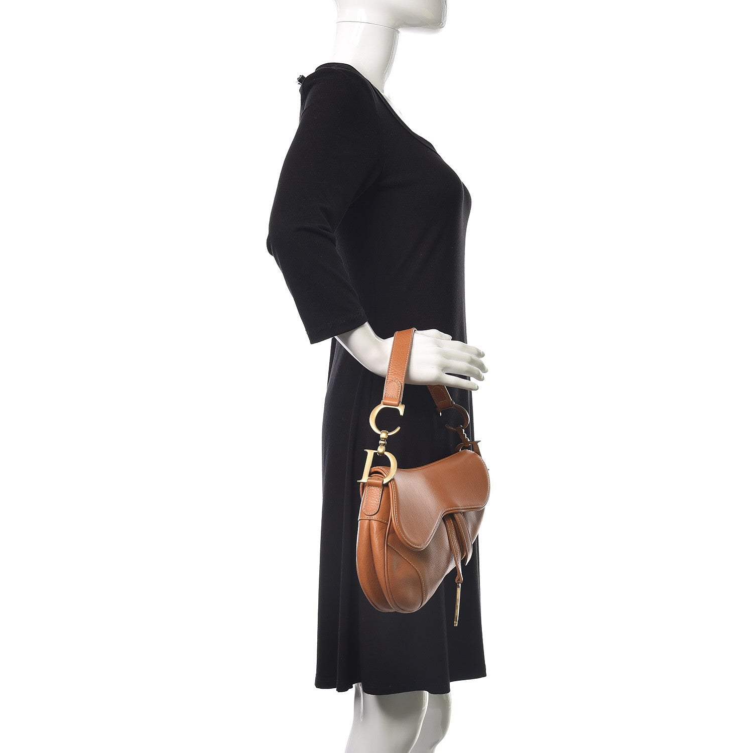 Christian Dior Calfskin Saddle Bag Tan 2 of 9