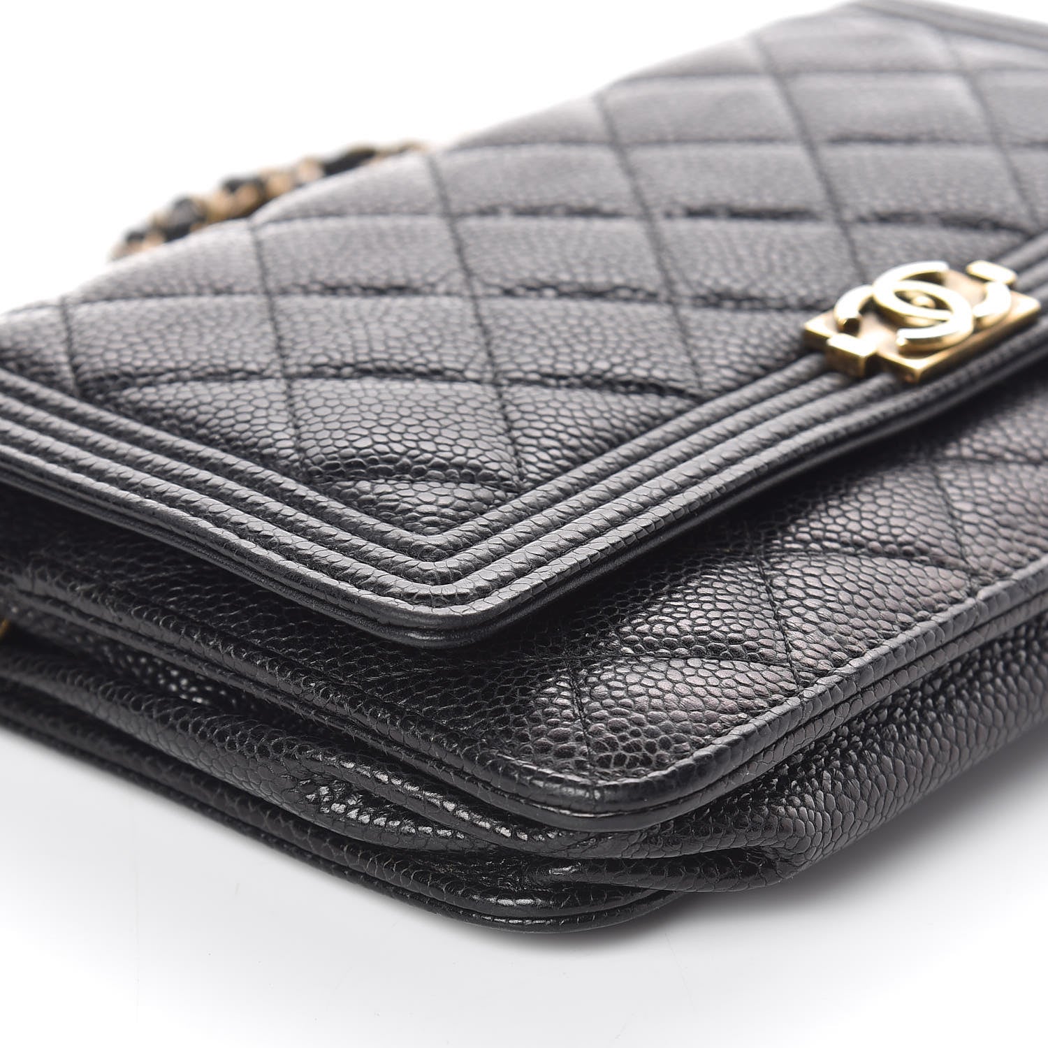 Chanel Caviar Quilted Boy Wallet On Chain WOC Black 11 of 14