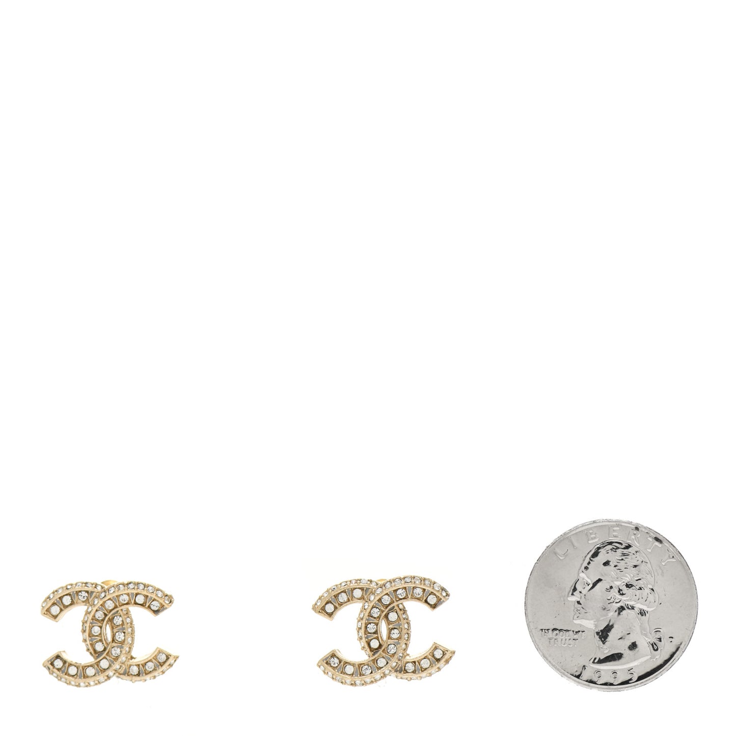Crystal Timeless CC Earrings Light Gold