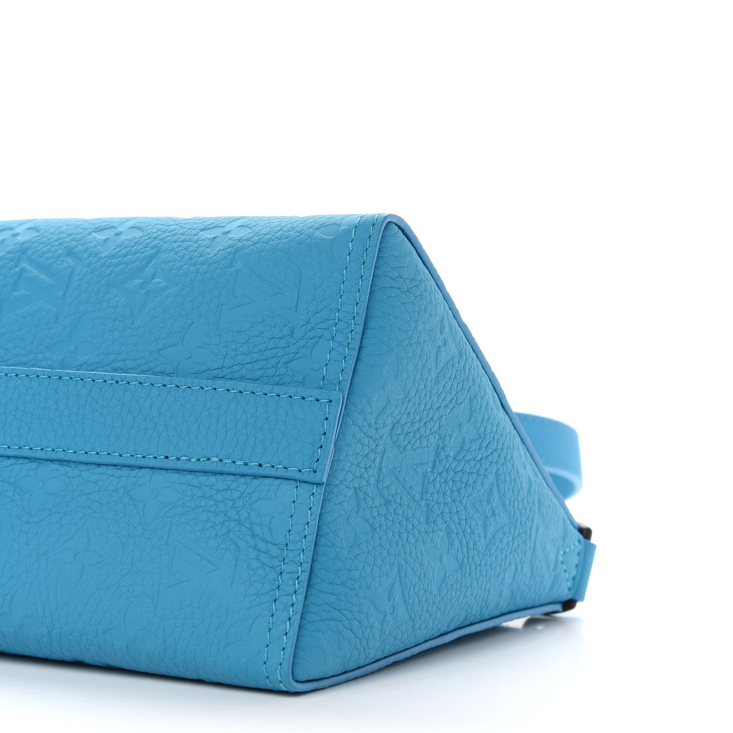 Taurillon Monogram Triangle Messenger Turquoise
