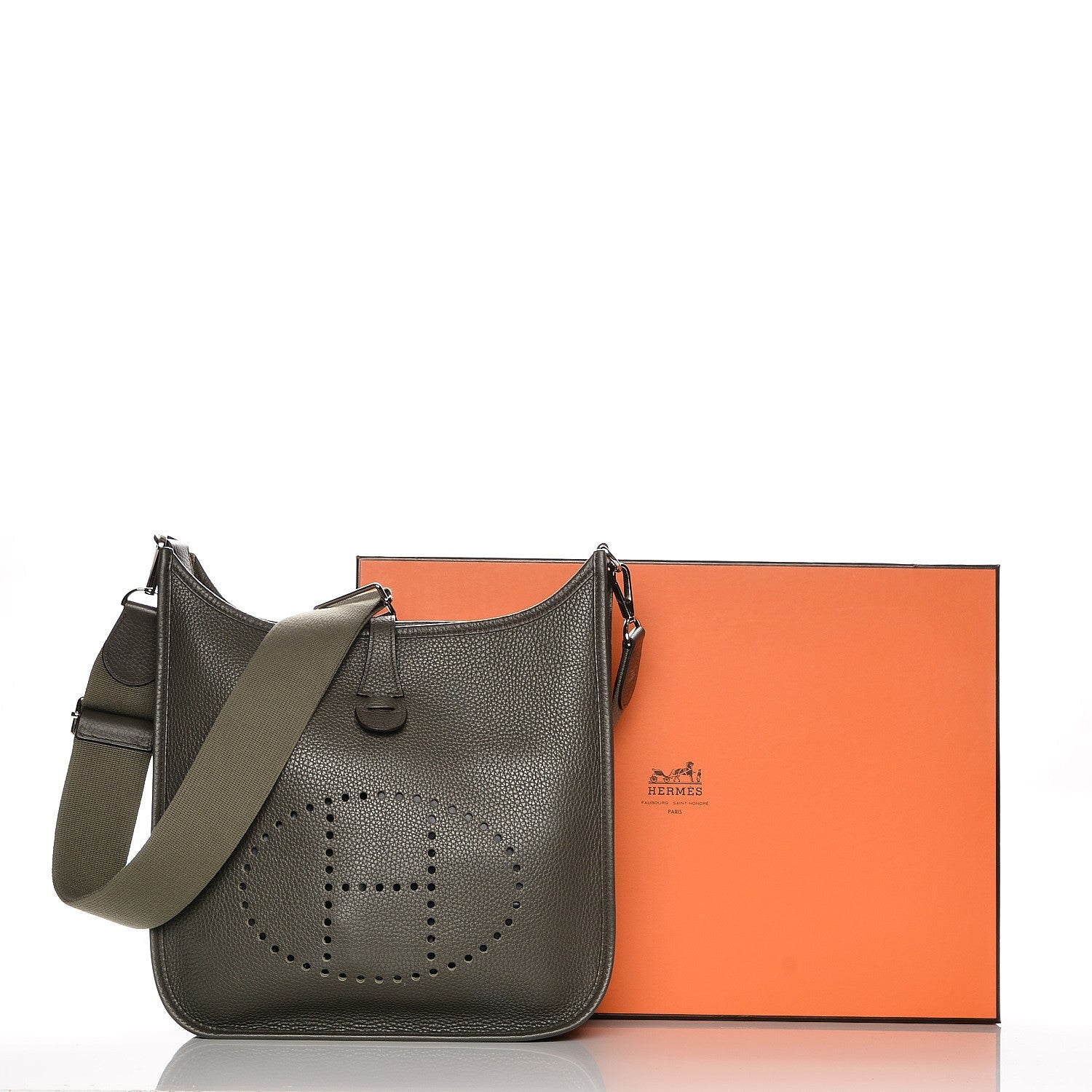 Hermes Taurillon Clemence Evelyne PM III Vert de Gris 3 of 8