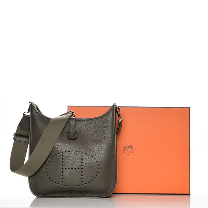 Hermes Taurillon Clemence Evelyne PM III Vert de Gris 3 of 8