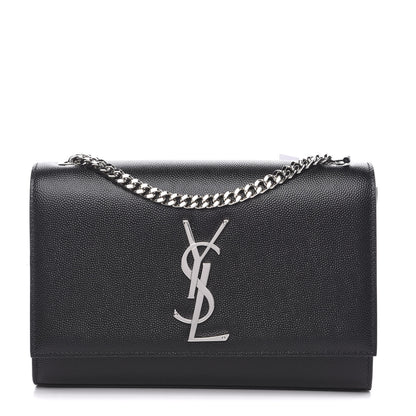 Saint Laurent Grain De Poudre Small Monogram Kate Satchel Black 1 of 9