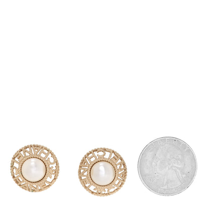 Chanel Pearl CC Round Rope Logo Earrings Gold 2 of 4