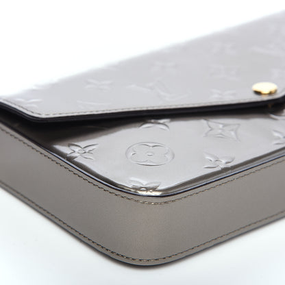 Louis Vuitton Vernis Felicie Pochette Chain Wallet Champagne Metallise 8 of 9