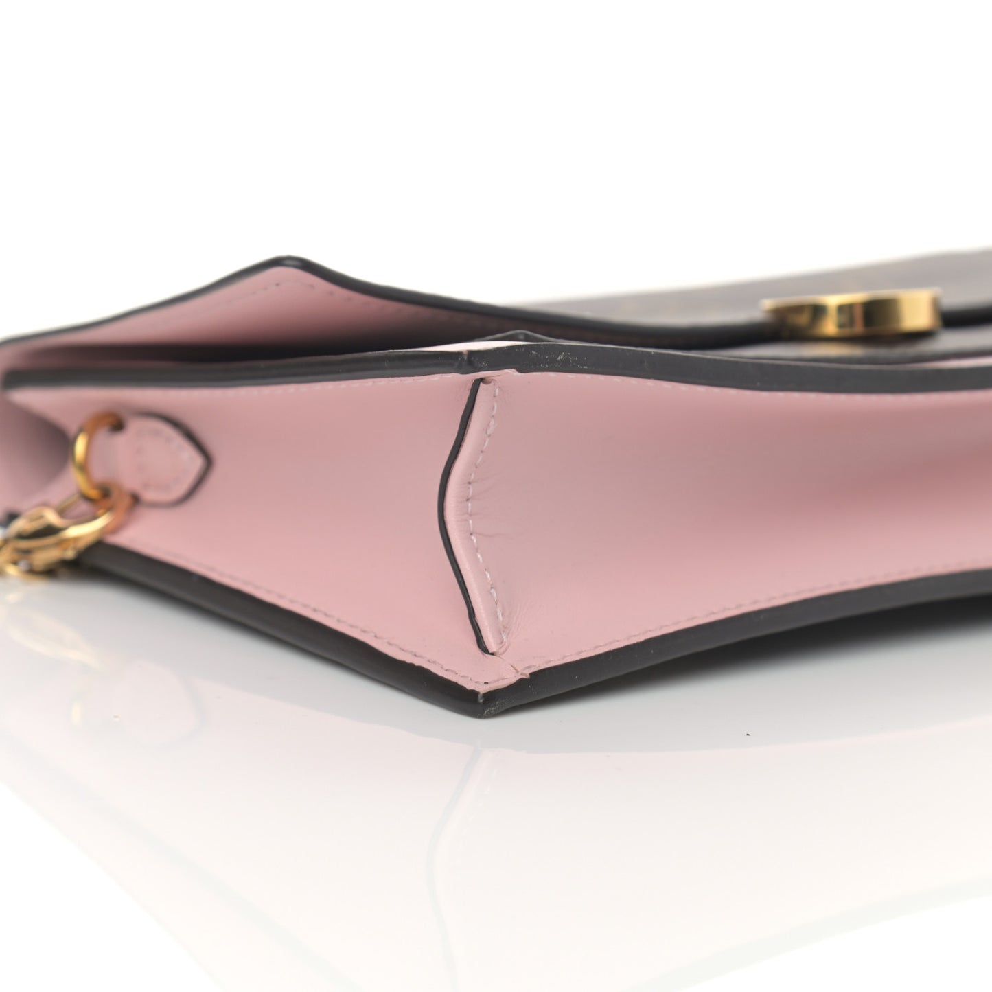 Monogram Flore Chain Wallet Rose Ballerine