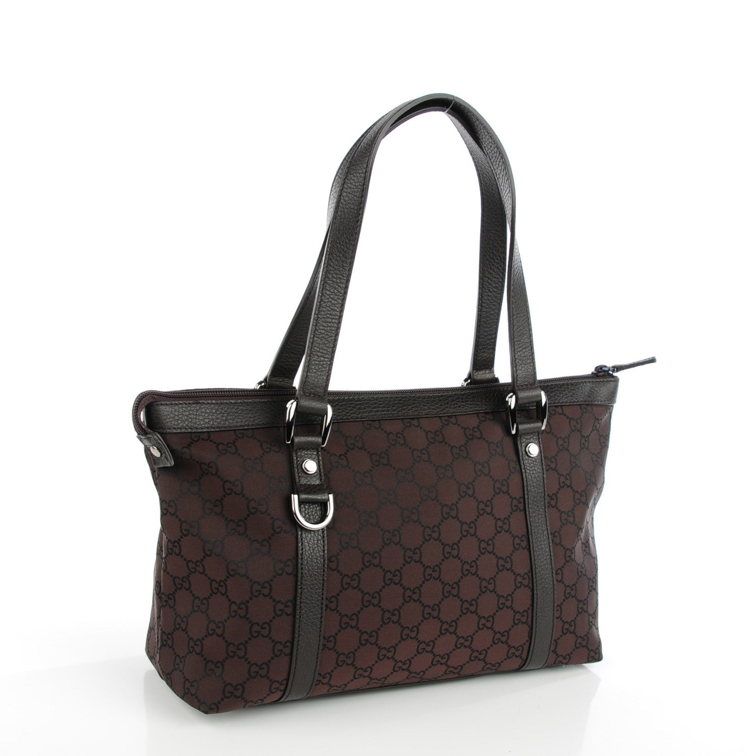 Gucci Nylon Monogram Medium Abbey Tote Dark Brown 3 of 7