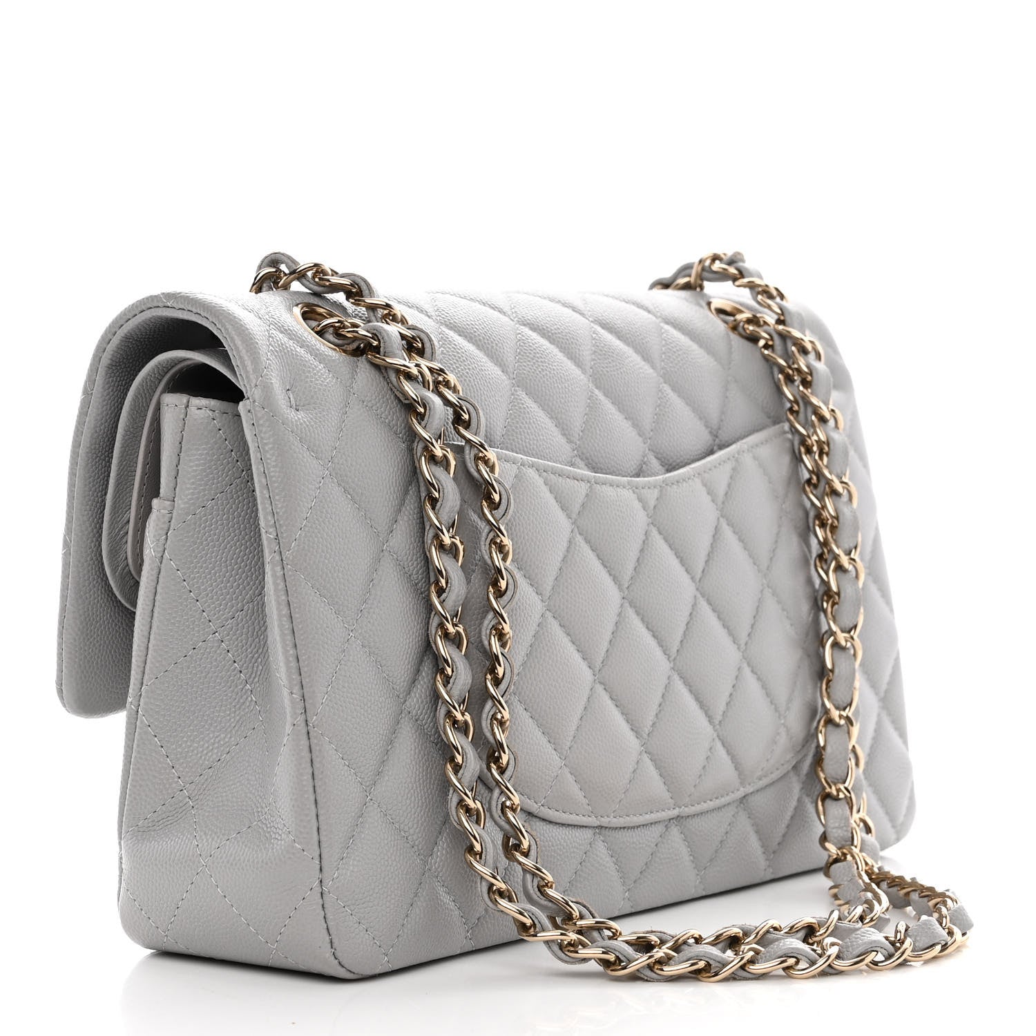 Chanel Caviar Quilted Medium Double Flap Grey 3 of 12