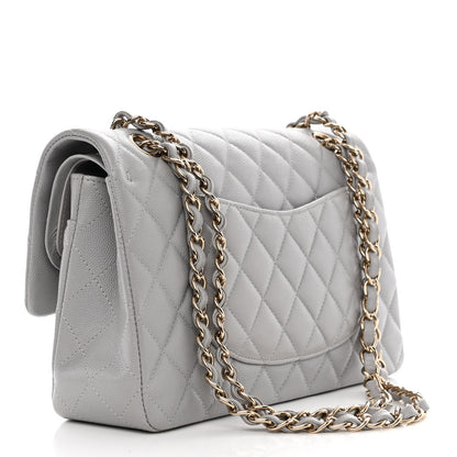 Chanel Caviar Quilted Medium Double Flap Grey 3 of 12