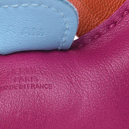 Hermes Milo Lambskin Grigri Rodeo Horse Bag Charm PM Rose Pourpre Cornaline Celeste 3 of 4