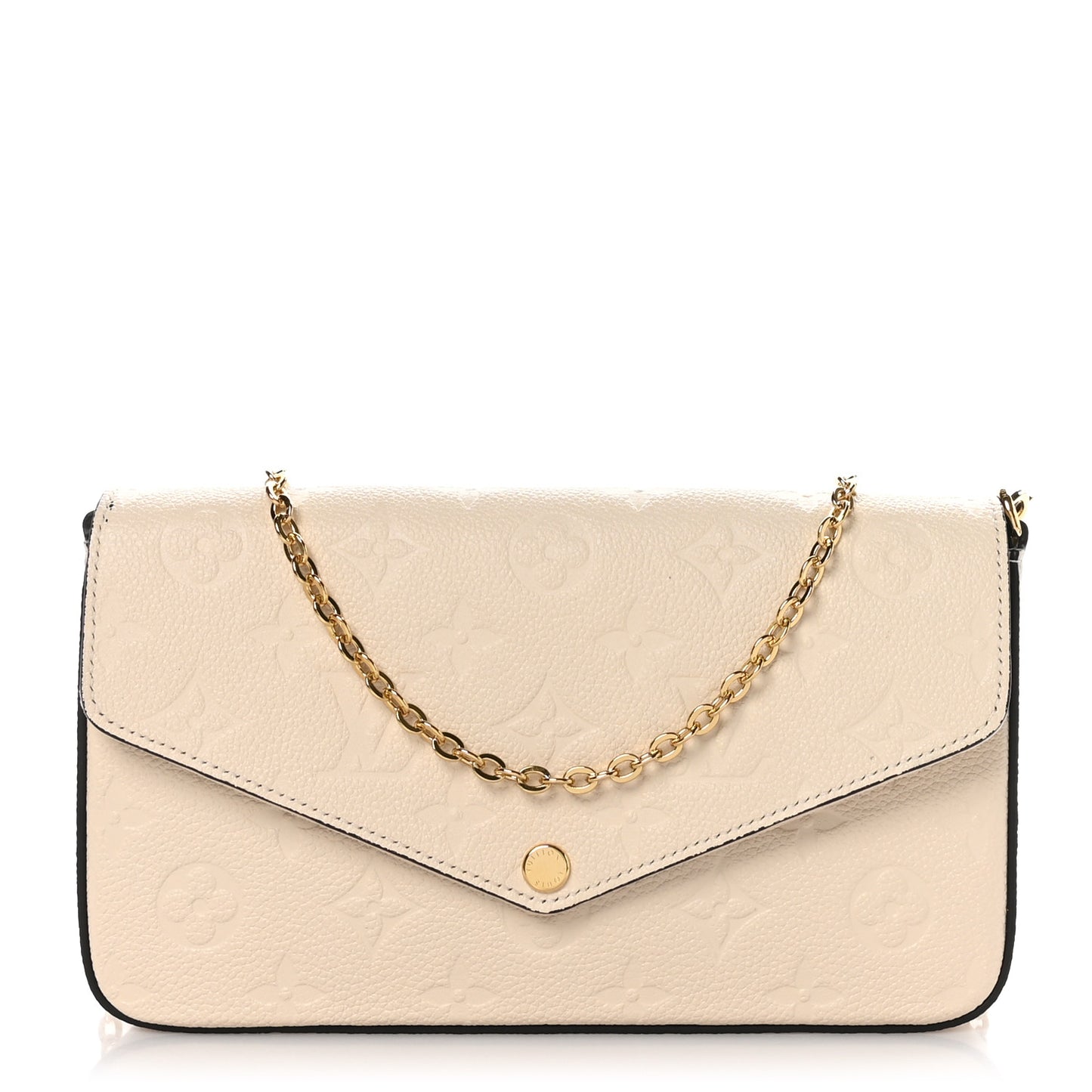 LOUIS VUITTON Empreinte Pochette Felicie Chain Wallet Cream