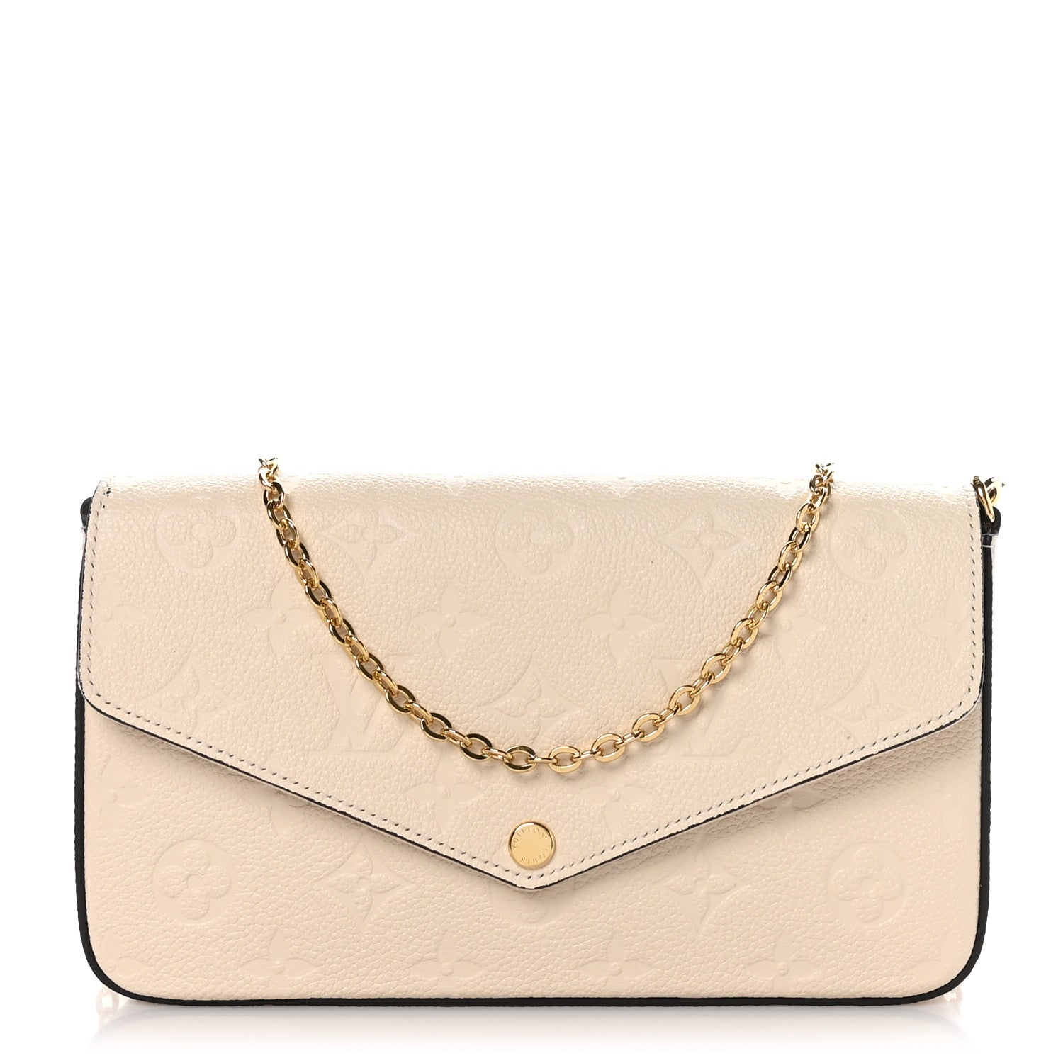 Louis Vuitton LOUIS VUITTON Empreinte Pochette Felicie Chain Wallet Cream 1 of 10
