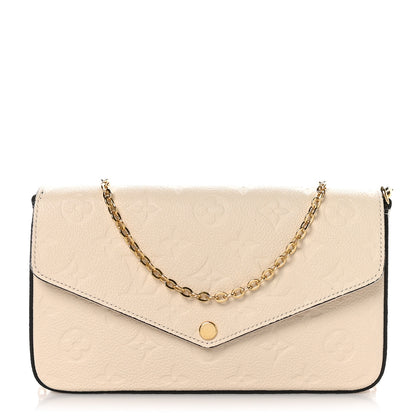 Louis Vuitton LOUIS VUITTON Empreinte Pochette Felicie Chain Wallet Cream 1 of 10