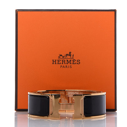 Hermes Enamel Wide Clic Clac H Bracelet GM Black 6 of 6