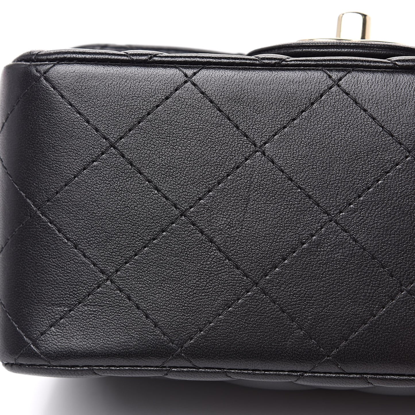 Lambskin Quilted Mini Square Flap Black