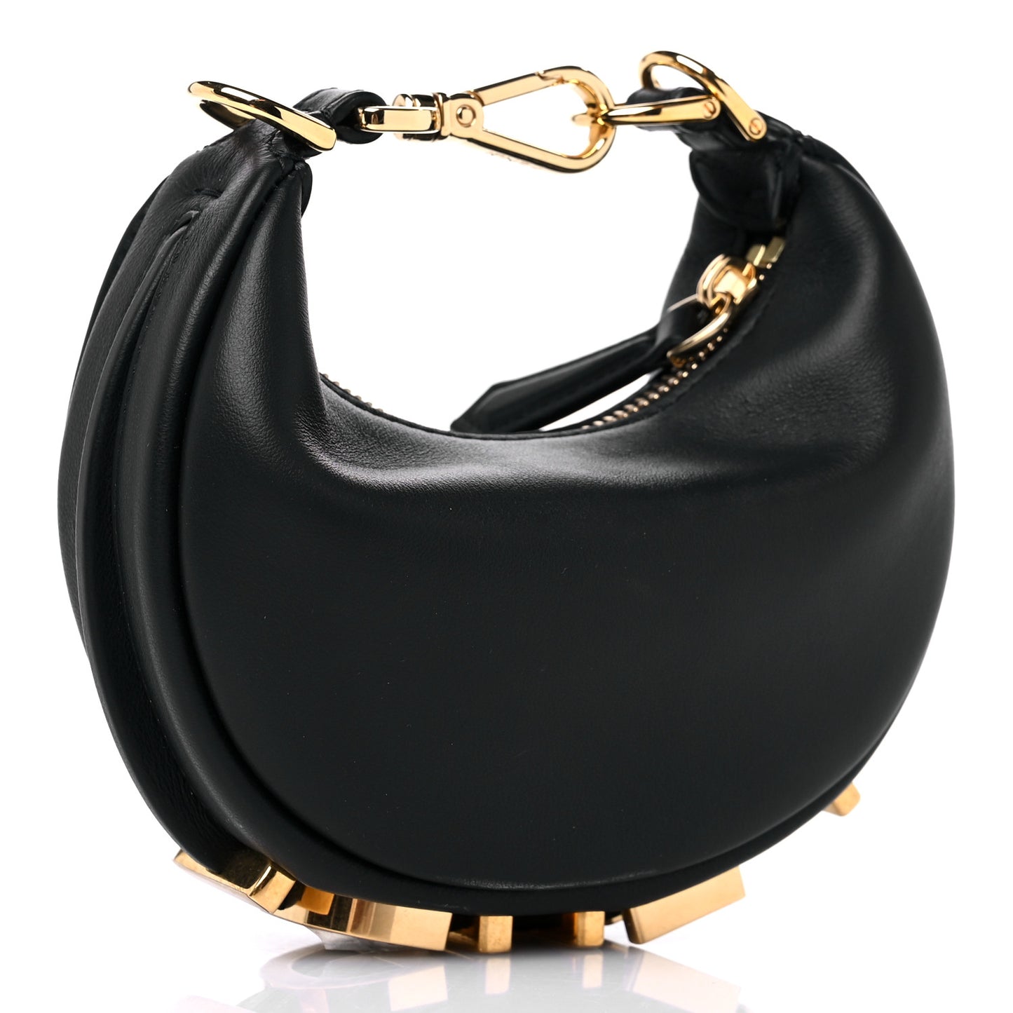 Vitello Grace Matte Nano Fendigraphy Hobo Charm Black