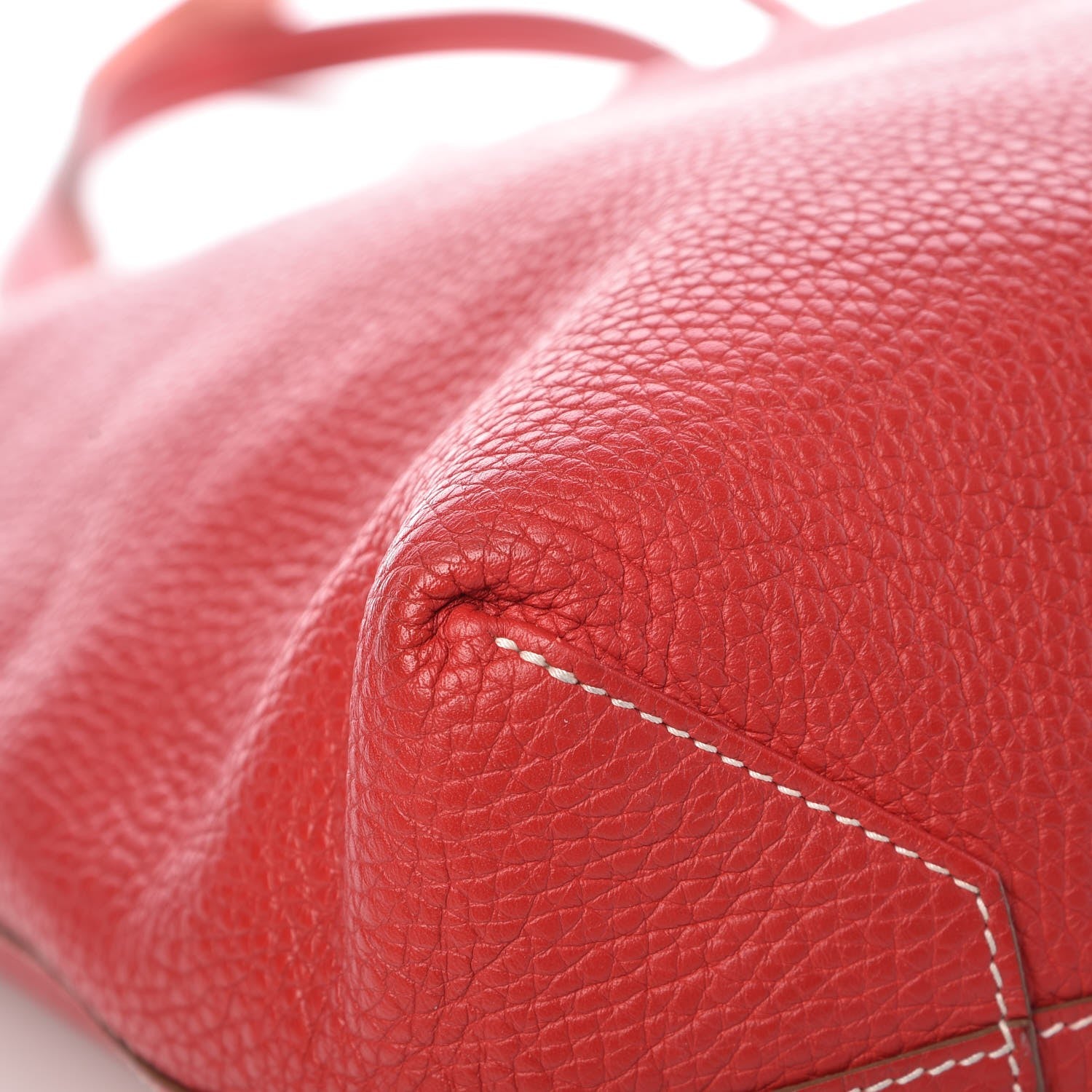 Hermes Taurillon Clemence Double Sens 45 Reversible Tote Rouge Casaque Crevette 10 of 13
