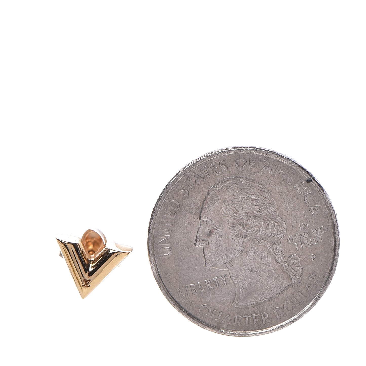 Brass Essential V Stud Earrings Gold