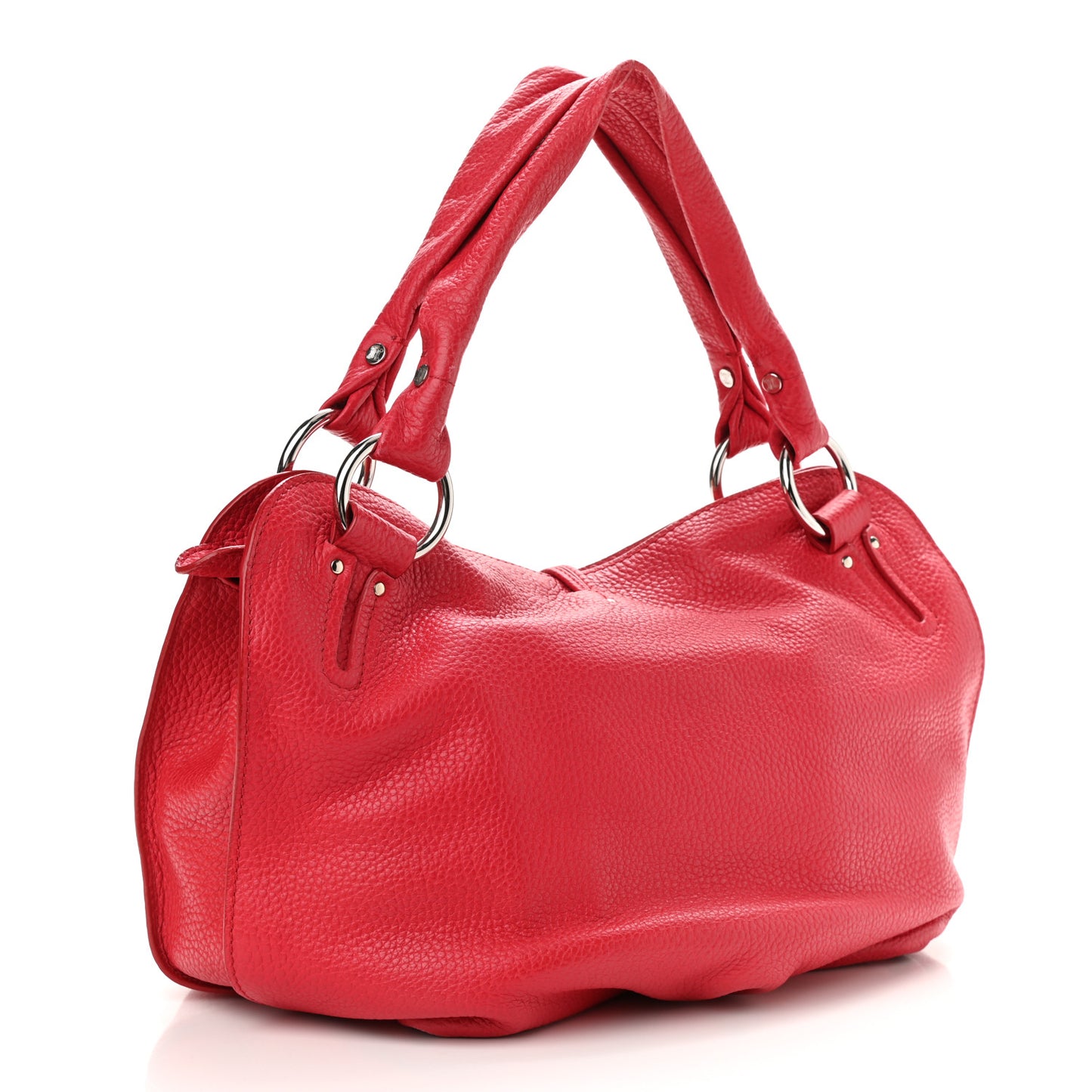 Grained Calfskin Bittersweet Hobo Red