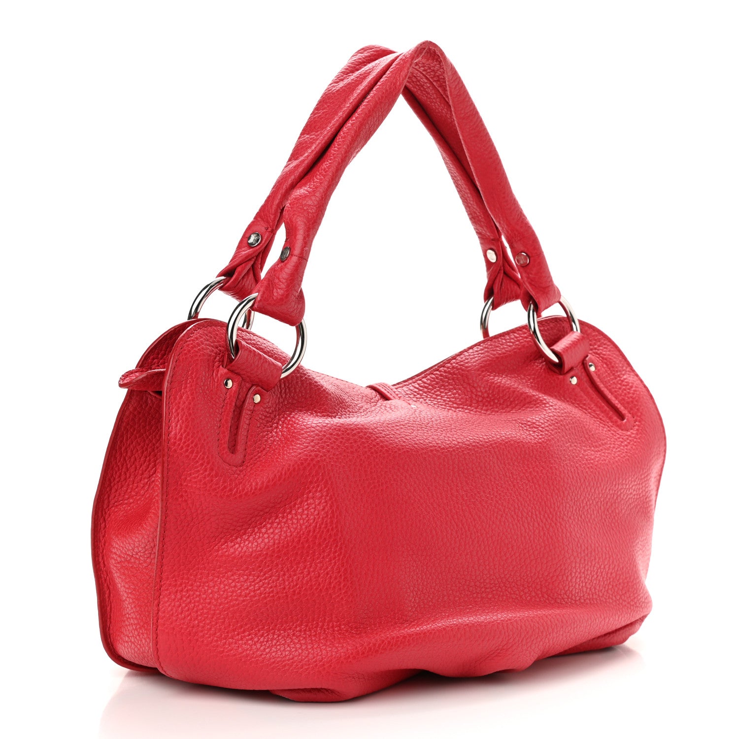 Celine Grained Calfskin Bittersweet Hobo Red 3 of 10