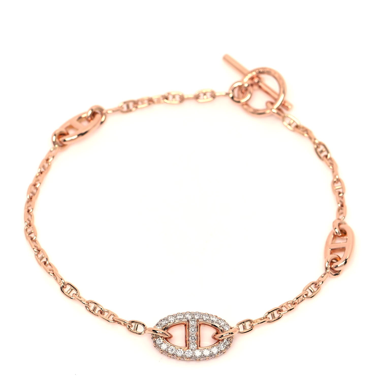 Hermes 18K Rose Gold Diamond PM Farandole Bracelet ST 1 of 6