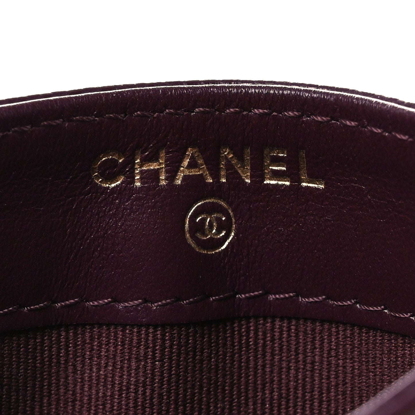 Caviar Quilted Card Holder Burgundy