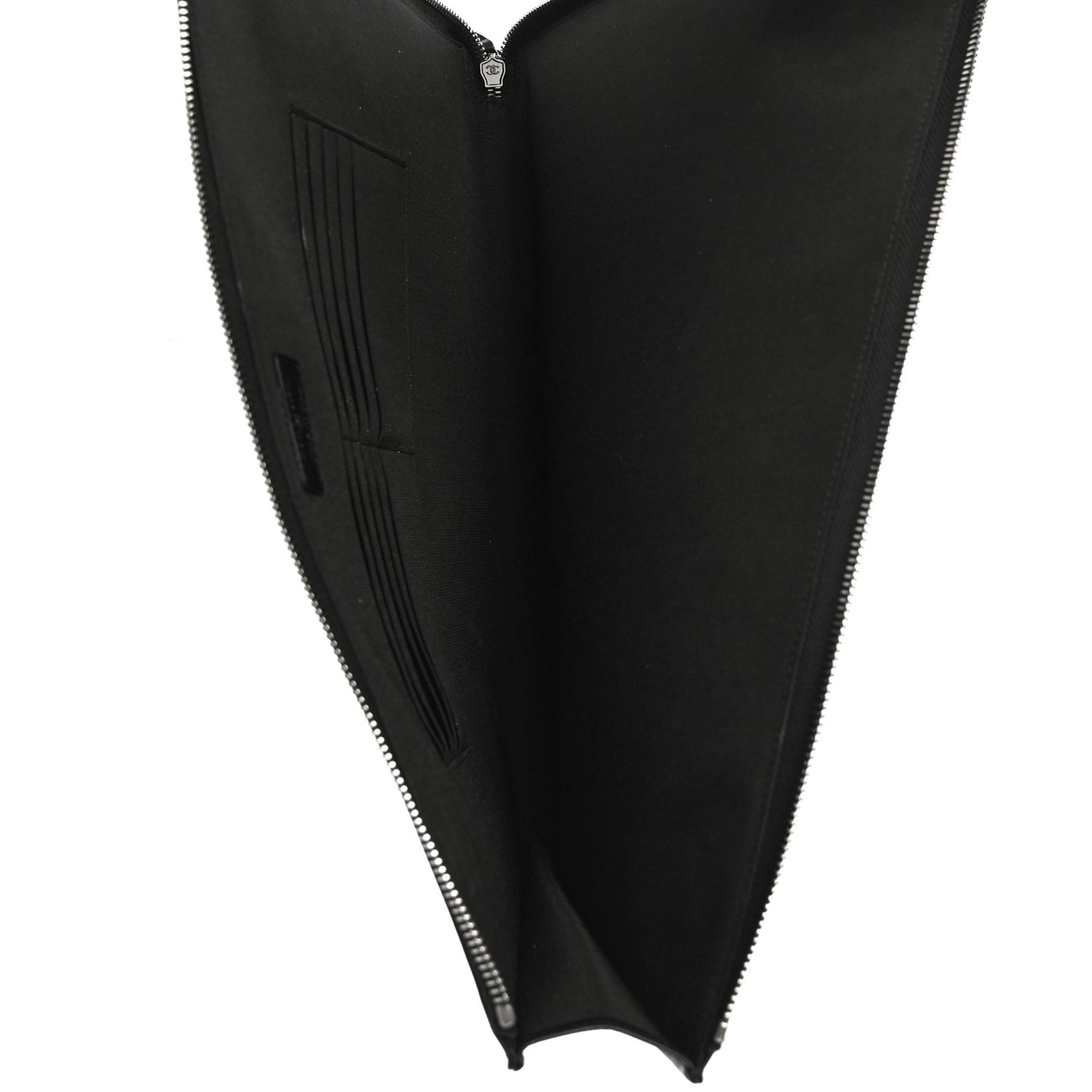Calfskin Quilted Diamond Document Portfolio Holder Black