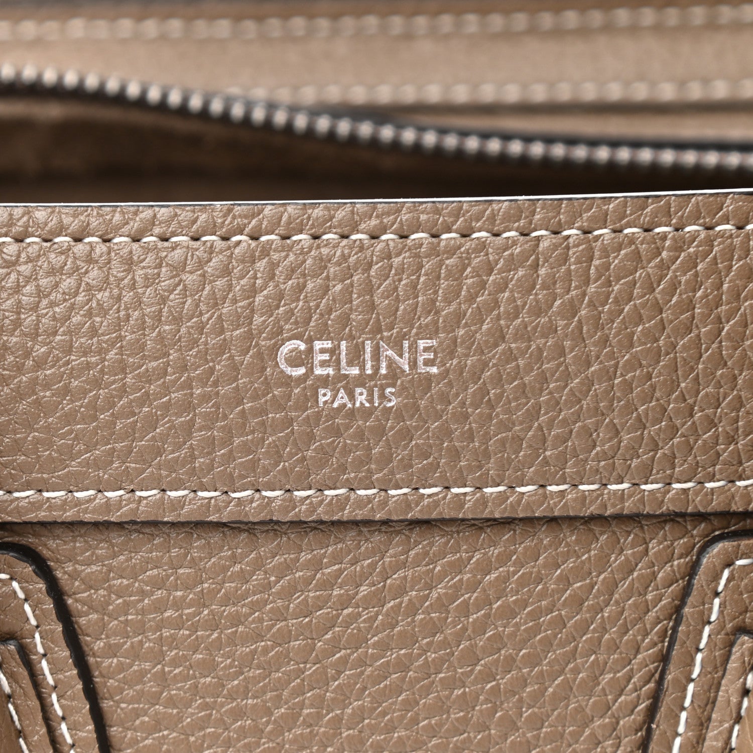 Celine Drummed Calfskin Nano Luggage Souris 6 of 11