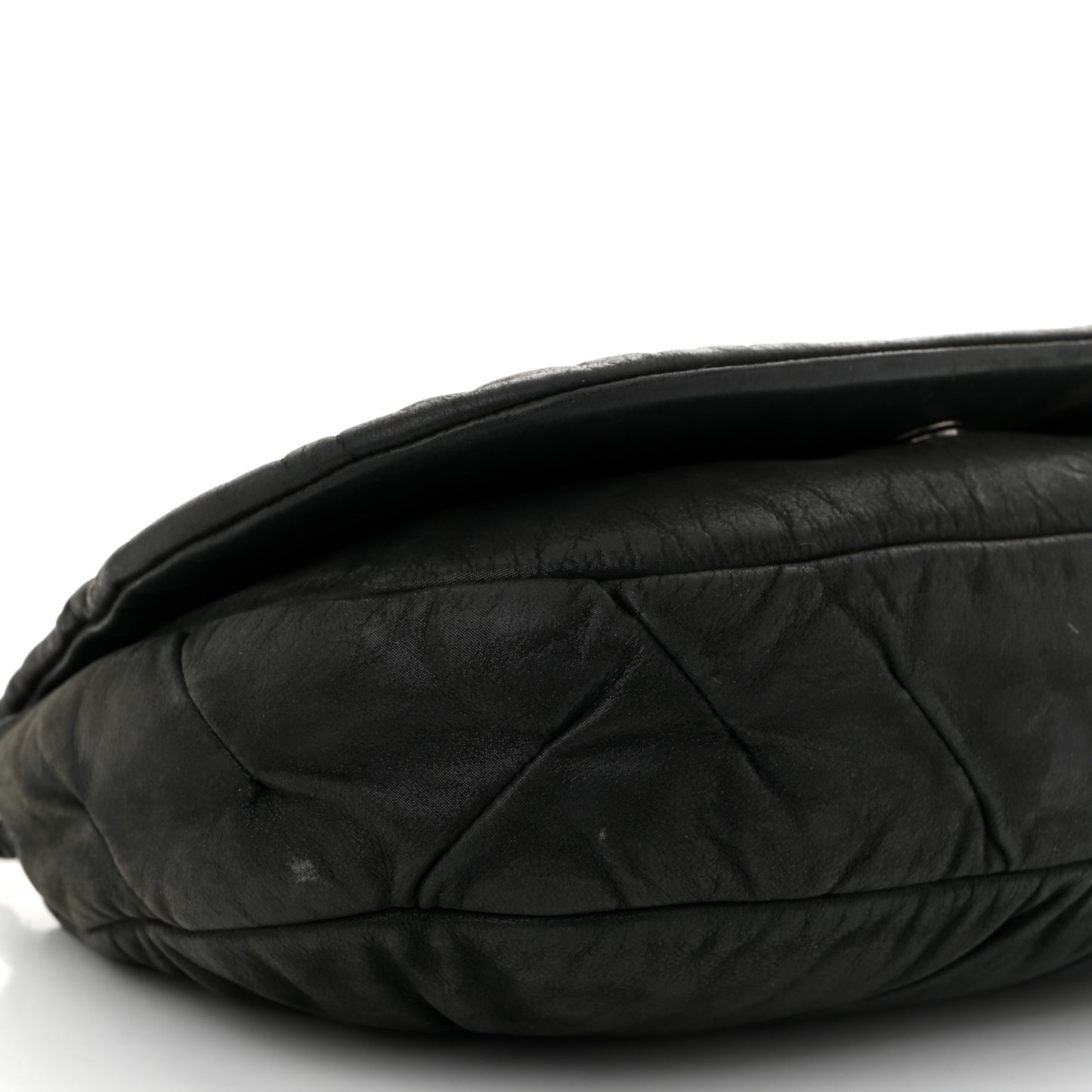 Iridescent Calfskin Glint Flap Black