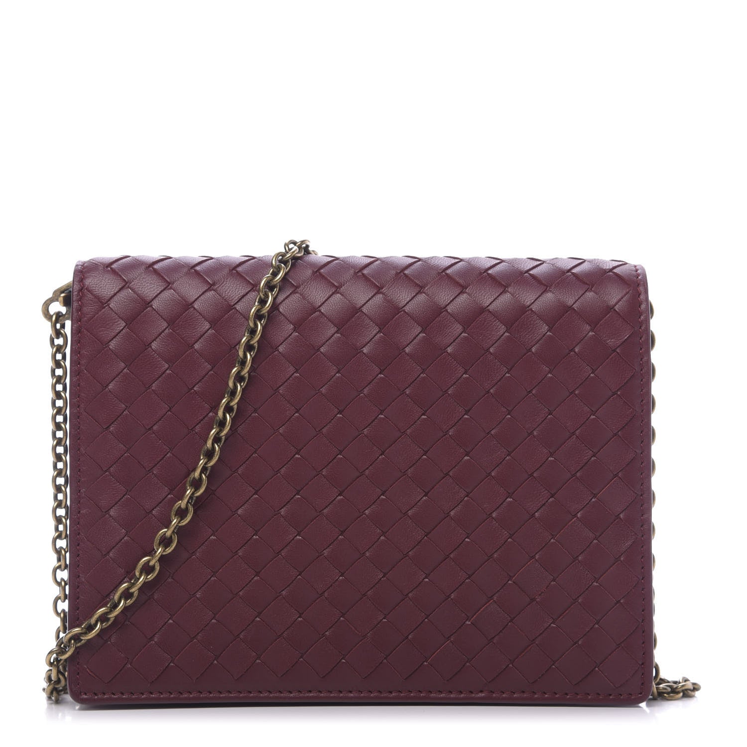 Bottega Veneta Nappa Intrecciato Chain Wallet Sienna 1 of 10