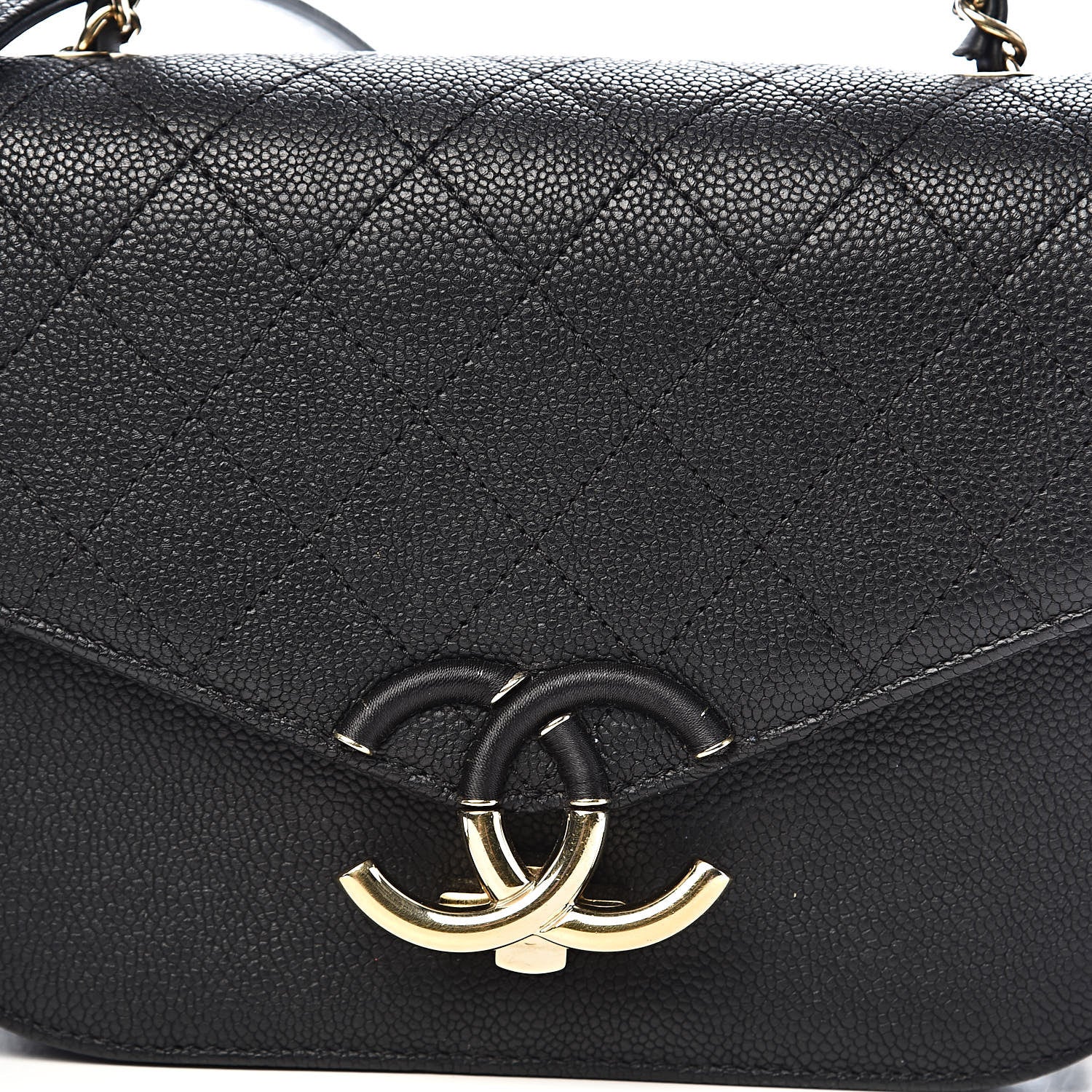 Chanel Grained Calfskin Quilted Small Cuba Top Handle Flap Black 13 of 14