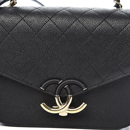 Chanel Grained Calfskin Quilted Small Cuba Top Handle Flap Black 13 of 14