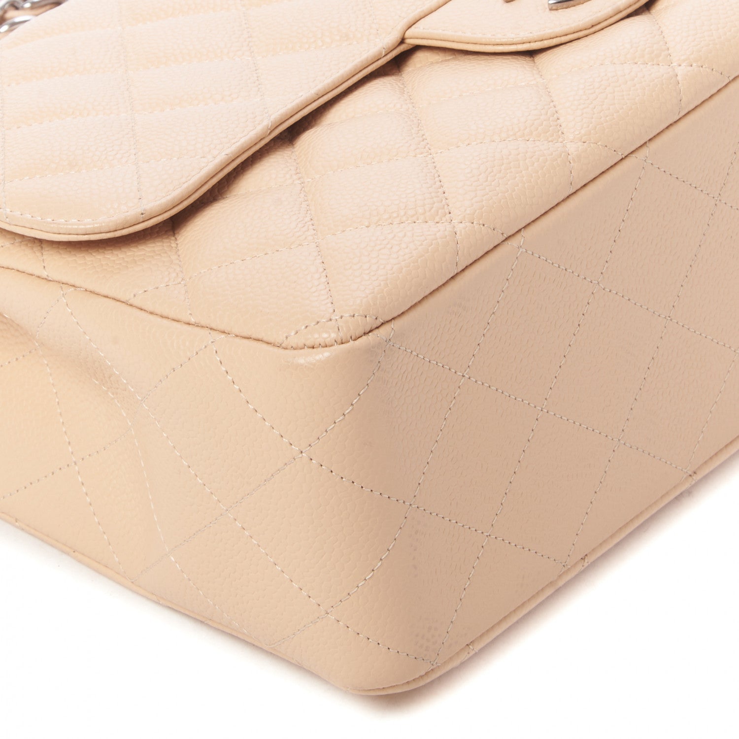 Chanel Caviar Quilted Jumbo Single Flap Beige 5 of 10