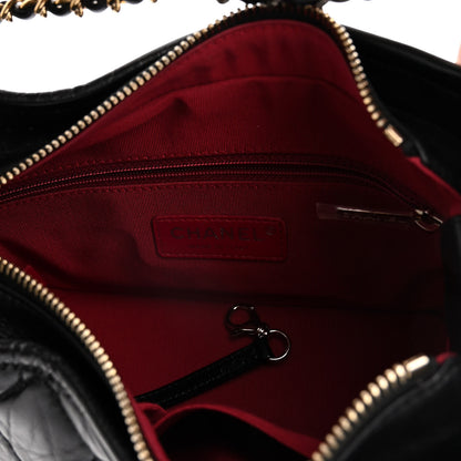 Chanel Aged Calfskin Quilted Small Gabrielle Hobo Black 6 of 10