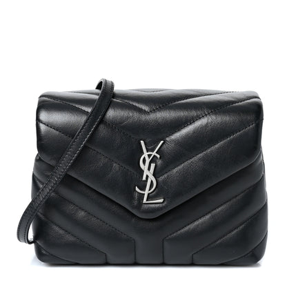Saint Laurent Calfskin Y Quilted Monogram Toy Loulou Crossbody Bag Black 1 of 7