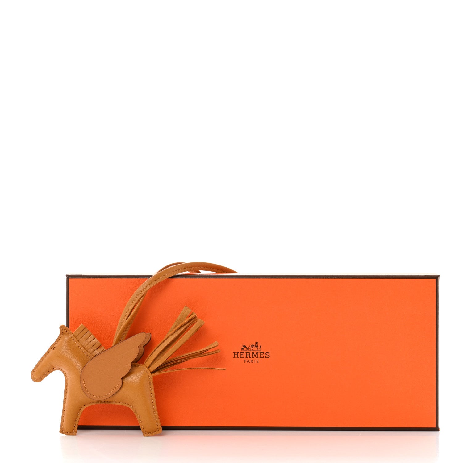 Hermes Milo Lambskin Grigri Rodeo Pegase Horse Bag Charm PM Sesame 5 of 5
