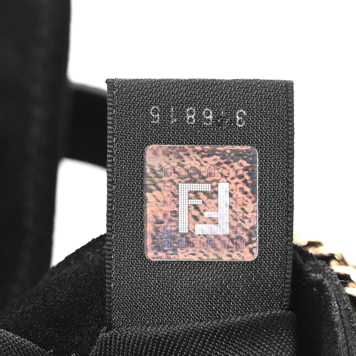 Fendi Suede Zucchino FF Shoulder Bag Black 7 of 10