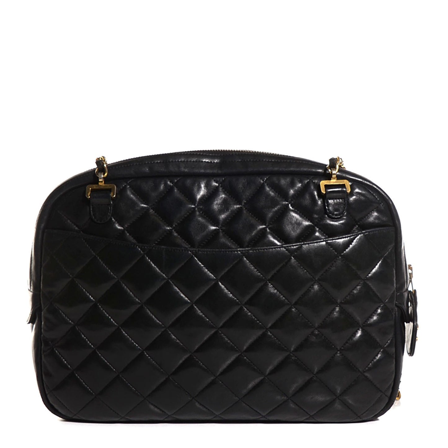 Lambskin Quilted Shoulder Bag Black