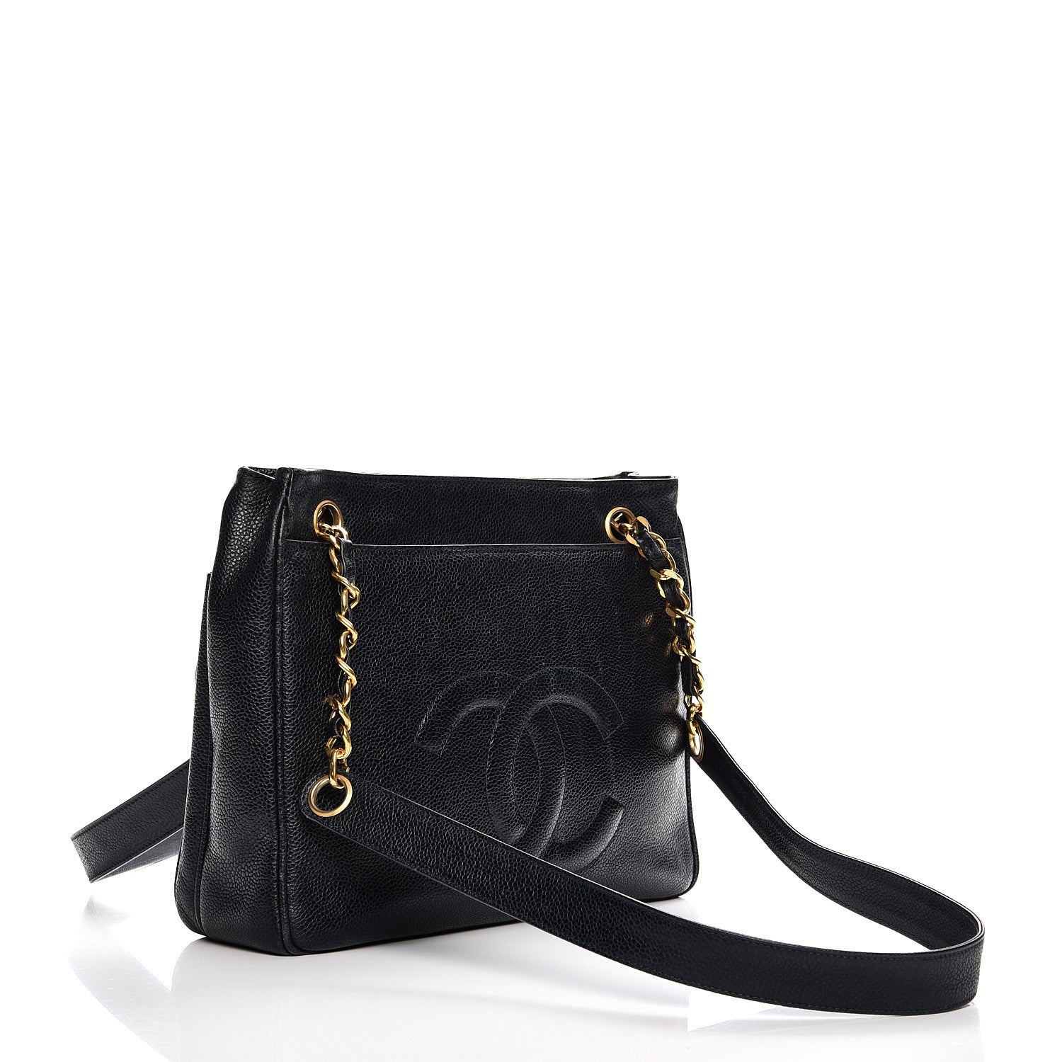 Chanel Caviar Flap Shoulder Bag Navy 3 of 22